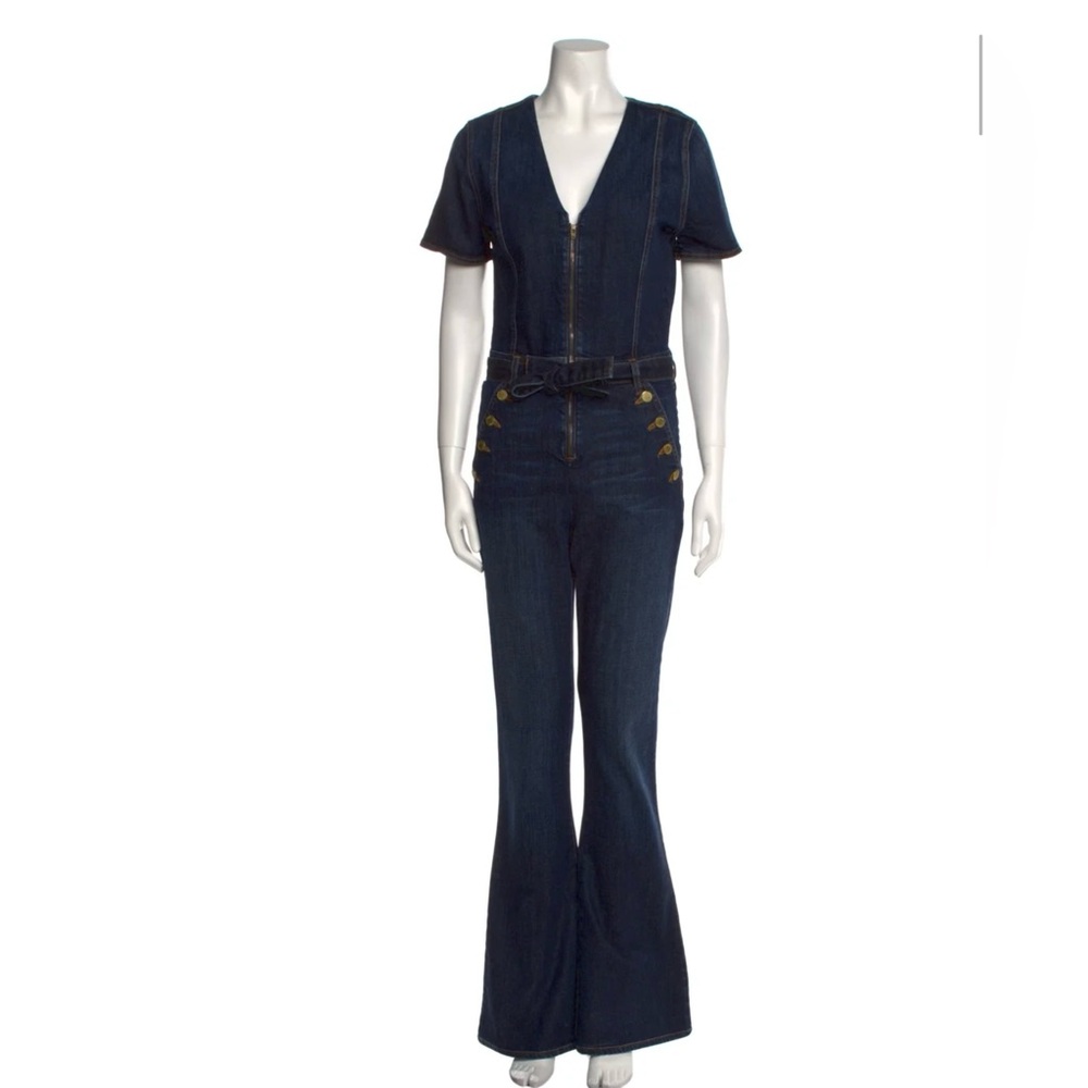 Ramy Brook Helena Dark Blue Denim Jumpsuit Size 27 - Picture 3 of 6